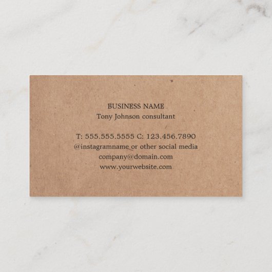 Moderne gedrukte Kraft Olive Green White Geometric Visitekaartje (Achterkant)