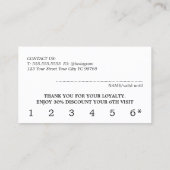 Moderne Gedrukte Kraft Zwart Wit Beauty Bold Salon Klantenkaartje (Achterkant)