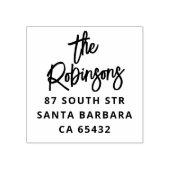 Moderne gedurfde belettering familienaam & retoura rubberstempel (Afrduk)