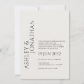 Moderne gedurfde en minimalistische bruiloft kaart (Voorkant)