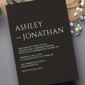 Moderne gedurfde en minimalistische bruiloft kaart