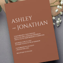 Moderne gedurfde en minimalistische bruiloft kaart