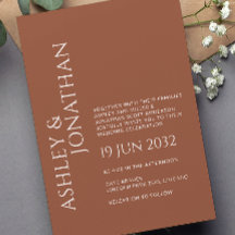 Moderne gedurfde en minimalistische bruiloft