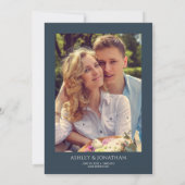 Moderne gedurfde en minimalistische foto bruiloft kaart (Achterkant)