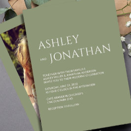 Moderne gedurfde en minimalistische foto bruiloft kaart