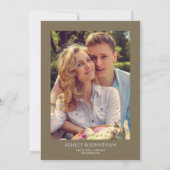 Moderne gedurfde en minimalistische foto bruiloft kaart (Achterkant)