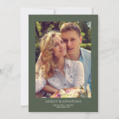 Moderne gedurfde en minimalistische foto bruiloft kaart (Achterkant)