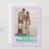 Moderne gedurfde foto lavendel Paarse afbeelding Feestdagenkaart (Voorkant)