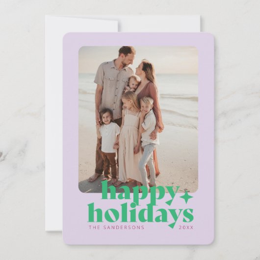 Moderne gedurfde foto lavendel Paarse afbeelding Feestdagenkaart (Voorkant)