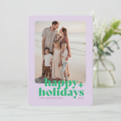 Moderne gedurfde foto lavendel Paarse afbeelding Feestdagenkaart (Staand voorkant)