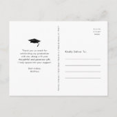 Moderne, gedurfde fototypografie van afstuderen be briefkaart (Achterkant)