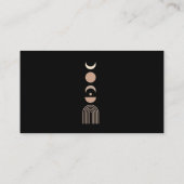 Moderne gedurfde geometrische maanfase stijlvol el visitekaartje (Achterkant)