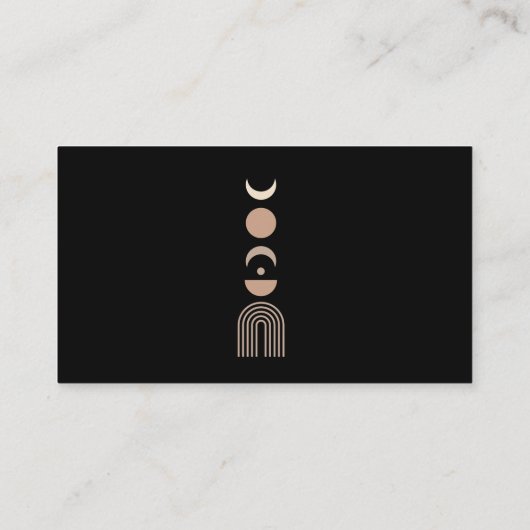 Moderne gedurfde geometrische maanfase stijlvol el visitekaartje (Achterkant)