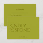 Moderne gedurfde golvende rand bruiloft RSVP kaartje (Voorkant / Achterkant)