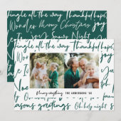 Moderne gedurfde grafische kerstfoto feestdagenkaart (Voorkant / Achterkant)