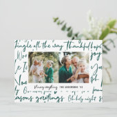 Moderne gedurfde grafische kerstfoto feestdagenkaart (Staand voorkant)