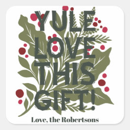 Moderne gedurfde grafische typografie recept vakan vierkante sticker