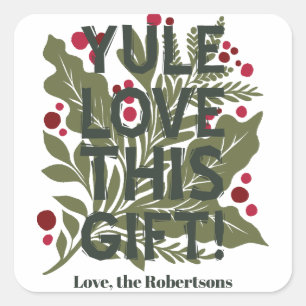 Moderne gedurfde grafische typografie recept vakan vierkante sticker