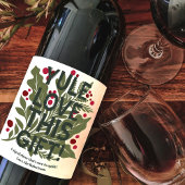 Moderne gedurfde grafische typografie wijn etiket