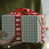 Moderne gedurfde grafische vakantie hulst cadeaupapier