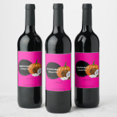 Moderne gedurfde hete roze pompoen Spice Coquito f Wijn Etiket (Flessen)