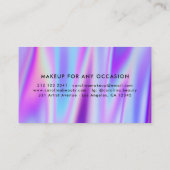 Moderne gedurfde holografische make-upartiest Rain Visitekaartje (Achterkant)