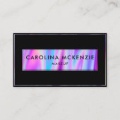 Moderne gedurfde holografische make-upartiest Rain Visitekaartje (Voorkant)