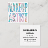 Moderne gedurfde make-up artiest abstract mode pat vierkante visitekaartje (Voorkant / Achterkant)