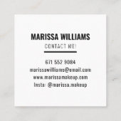 Moderne gedurfde make-up artiest abstract mode pat vierkante visitekaartje (Achterkant)