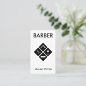 Moderne, gedurfde, minimalistische barber visitekaartje (Staand voorkant)