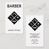 Moderne, gedurfde, minimalistische barber visitekaartje (Voorkant / Achterkant)