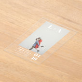 Moderne, gedurfde, minimalistische initialen fotob acryl uitnodigingen (Laagn)