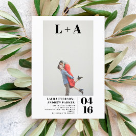 Moderne, gedurfde, minimalistische initialen fotob kaart