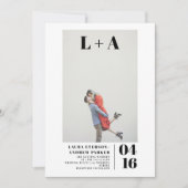 Moderne, gedurfde, minimalistische initialen fotob kaart (Voorkant)