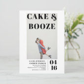 Moderne gedurfde minimalistische taart drank foto kaart (Staand voorkant)