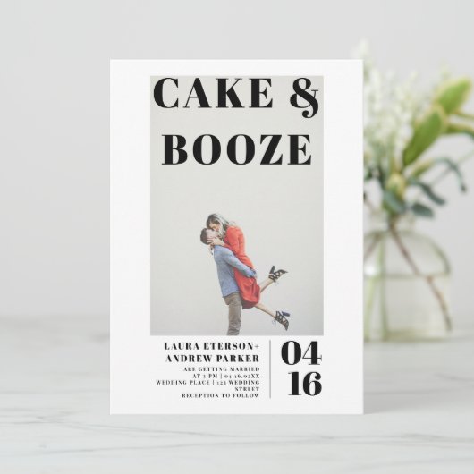 Moderne gedurfde minimalistische taart drank foto  kaart (Staand voorkant)