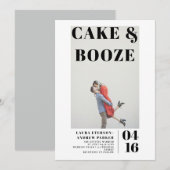 Moderne gedurfde minimalistische taart drank foto  kaart (Voorkant / Achterkant)