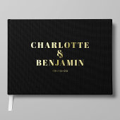 Moderne gedurfde minimalistische zwart gouden brui gastenboek