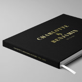Moderne gedurfde minimalistische zwart gouden brui gastenboek