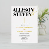 Moderne gedurfde namen script foto bruiloft folie uitnodiging (Staand Voorkant)