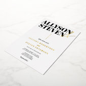 Moderne gedurfde namen script foto bruiloft folie uitnodiging (Gedraaid)