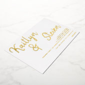 Moderne gedurfde namen script minimalistisch bruil folie uitnodiging (Gedraaid)