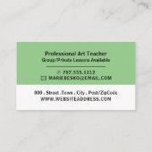 Moderne gedurfde, professionele kunstleraar visitekaartje (Achterkant)