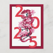 Moderne gedurfde rode Chinese Nieuwjaar 2025 maans Briefkaart (Voorkant)