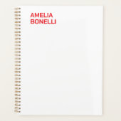 Moderne gedurfde rode naam Minimalist Professional Planner (Voorkant)