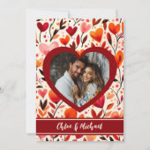 Moderne gedurfde rode oprechte bloemen kaart (Achterkant)