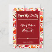 Moderne gedurfde rode oprechte bloemen save the date (Voorkant)