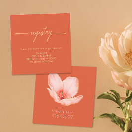 Moderne gedurfde sinaasappels bruiloft doucheregis informatiekaartje