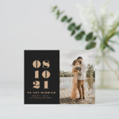 moderne gedurfde trouwaankondiging briefkaart (Staand voorkant)