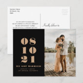 moderne gedurfde trouwaankondiging briefkaart (Voorkant / Achterkant)